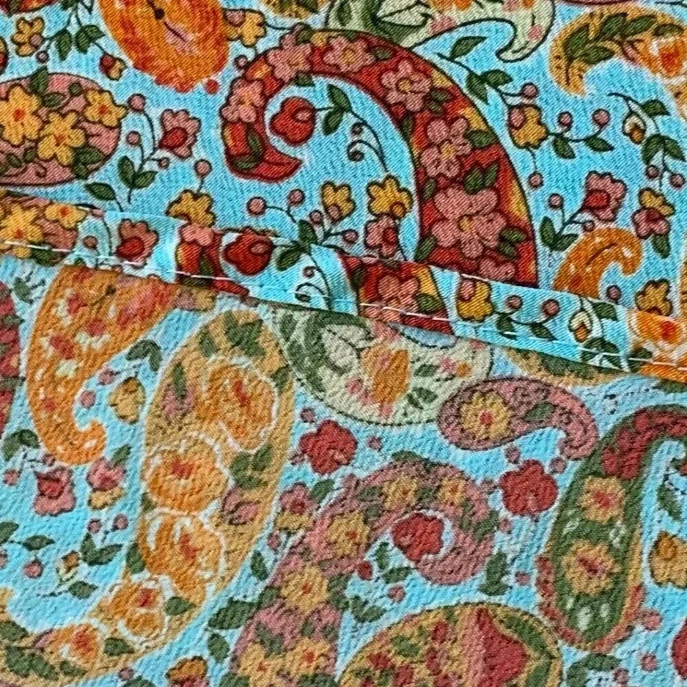 MYO Women's Lightweight Paisley A-Line Skirt Elastic Waist Size Medium